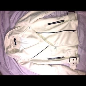 Trendy White Suede Jacket